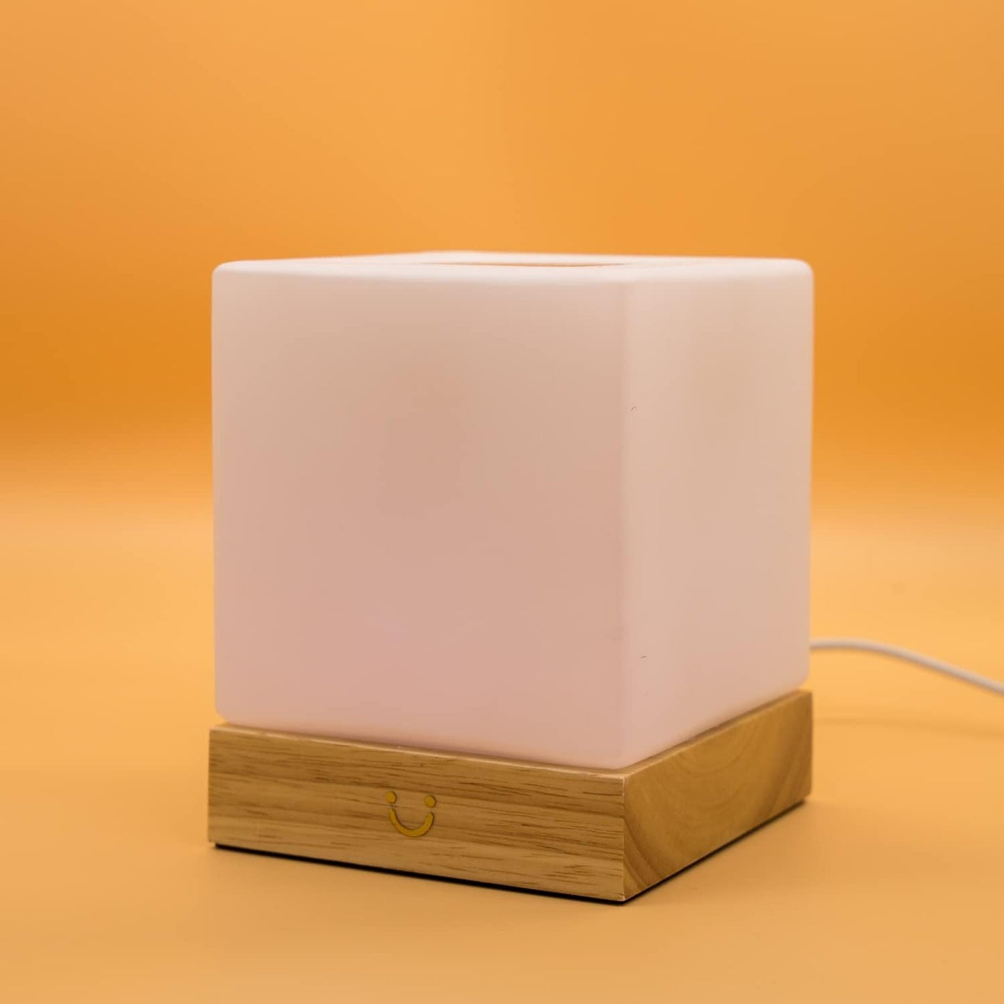 Dacida Cube Friendship Lamp v2 Extended WiFi Range - Bluetooth Setup - Wood & Glass Design (Set of Two, Natural)