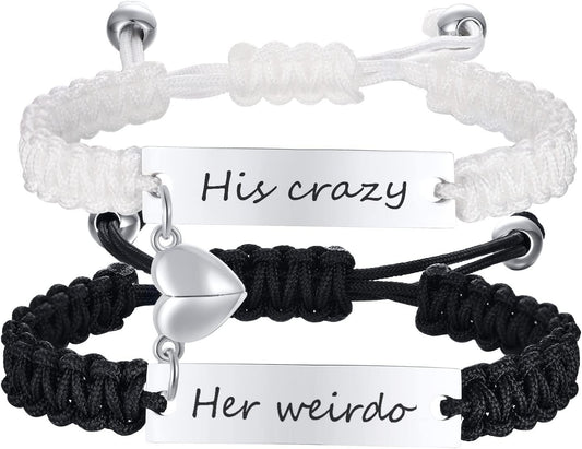 Dacida Matching Couples Bracelets for Women Men Long Distance Bracelets for Couples His Hers Bracelets Relationship Bracelets Anniversary Christmas Birthday Gifts